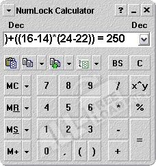 Numlock Calculator